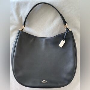 Coach Black Leather Shoulder Hobo Bag